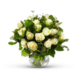 Boeket witte rozen
